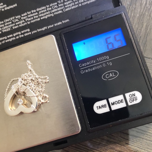 Sterling Silver Heart & CZ necklace 18 1/4” - Picture 15 of 15